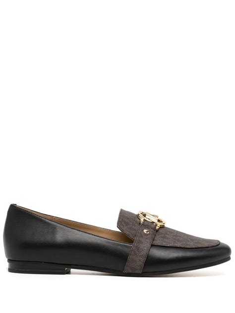 michael kors monogram buckle loafers and white ad12k